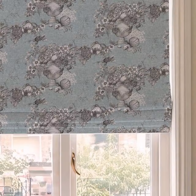 HOUSE Llewelyn-Bowen Vacannes Made To Measure Blackout Roman Blind in Opaline Moonstone Blue