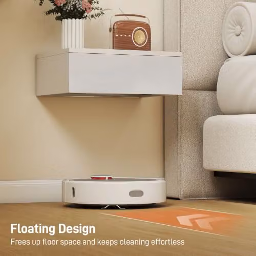 HOMCOM Set of 2 Wall Mounted Bedside Tables with Glossy White Finish, W/D/H: 40 x 30 x 30 cm – 2