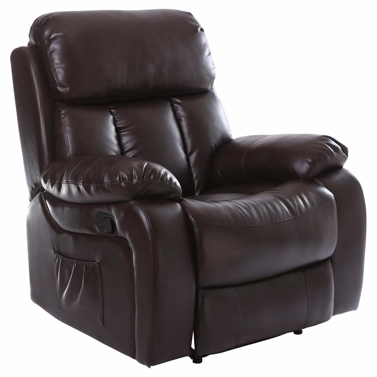 More4Homes Chester Manual Recliner Chair with Heat and Massage in Brown Bonded Leather – 5