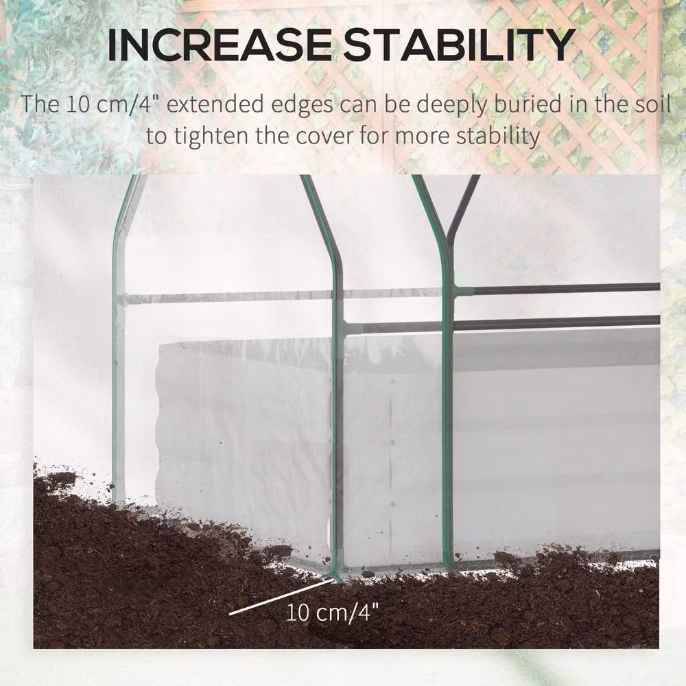 STILVORA Raised Garden Bed with Greenhouse Cover, Grey, W: 127 cm, D: 95 cm – 4