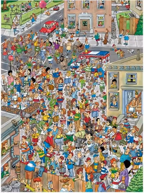 Len Epstein Bloc Party 1000 Piece Jigsaw Puzzle in Yellow and Multicolour