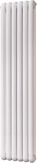 UK Radiators Sherwood White Round Top Column Radiator, W: 437 mm, H: 1800 mm
