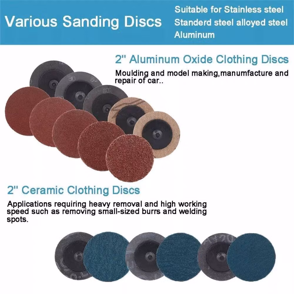 FLAVORA 81-Piece Multicolour R-Type Roloc Quick Change Abrasive Discs, 50 mm – 3