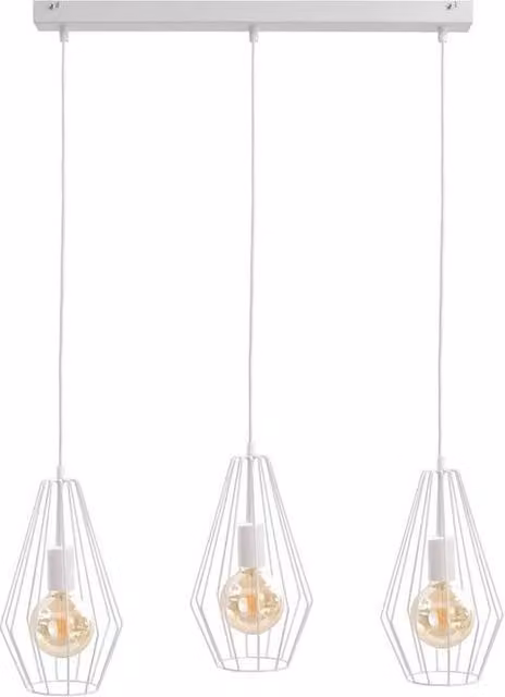 Netlighting Lex Bar Pendant Ceiling Light in White, 60cm, 3x E27