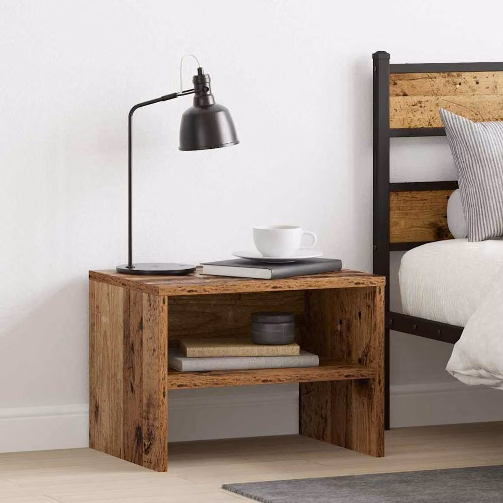Berkfield Home Decorative Bedside Cabinet Set of 2, Brown Old Wood, W/D/H: 40 x 30 x 30 cm – 2