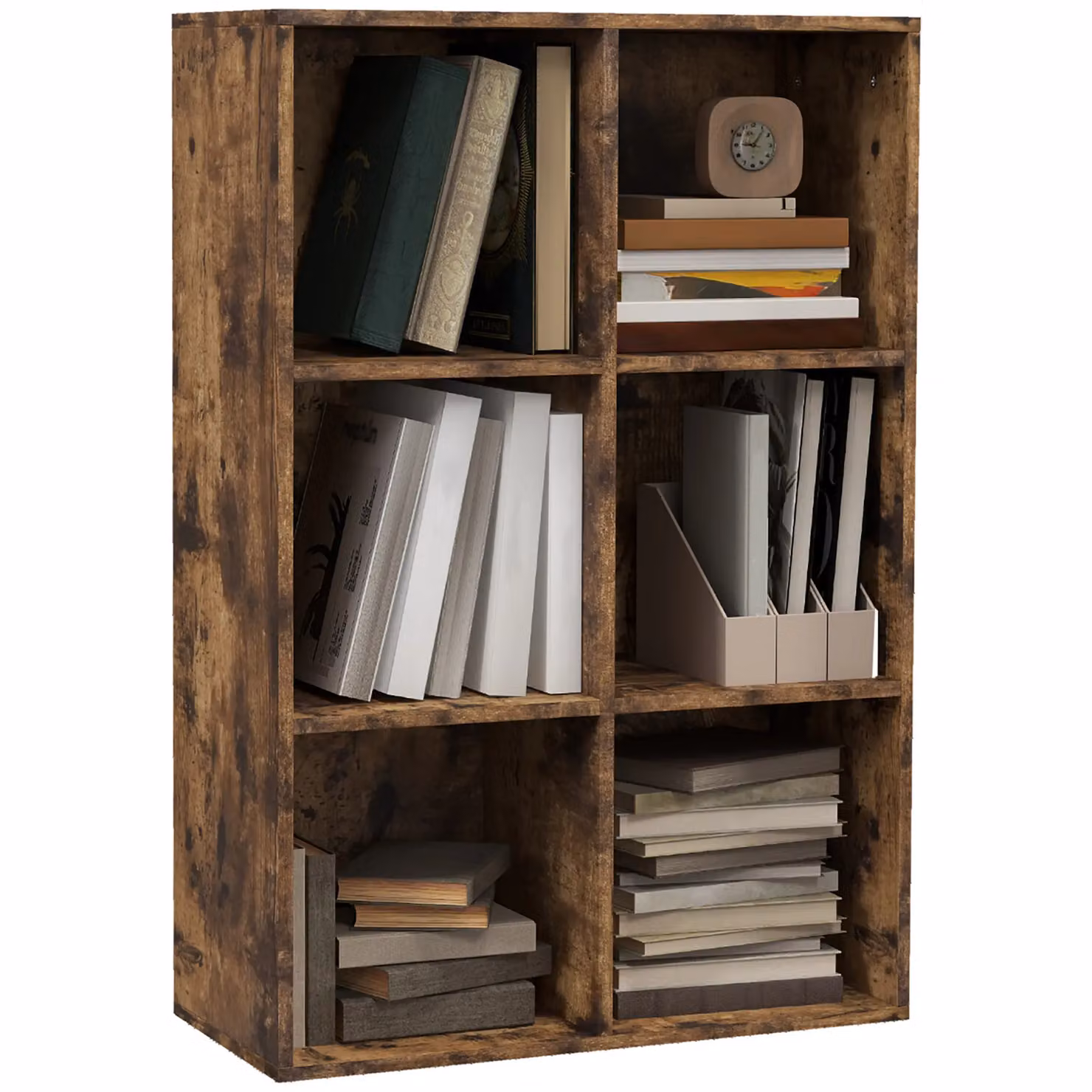 HOMCOM Modern Cubic Cabinet Bookcase and Freestanding Display Organiser in Brown – 2
