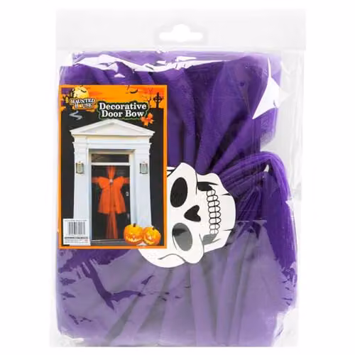 VFM e-Store Purple Halloween Hanging Door Bow with Skull Decorations – 8