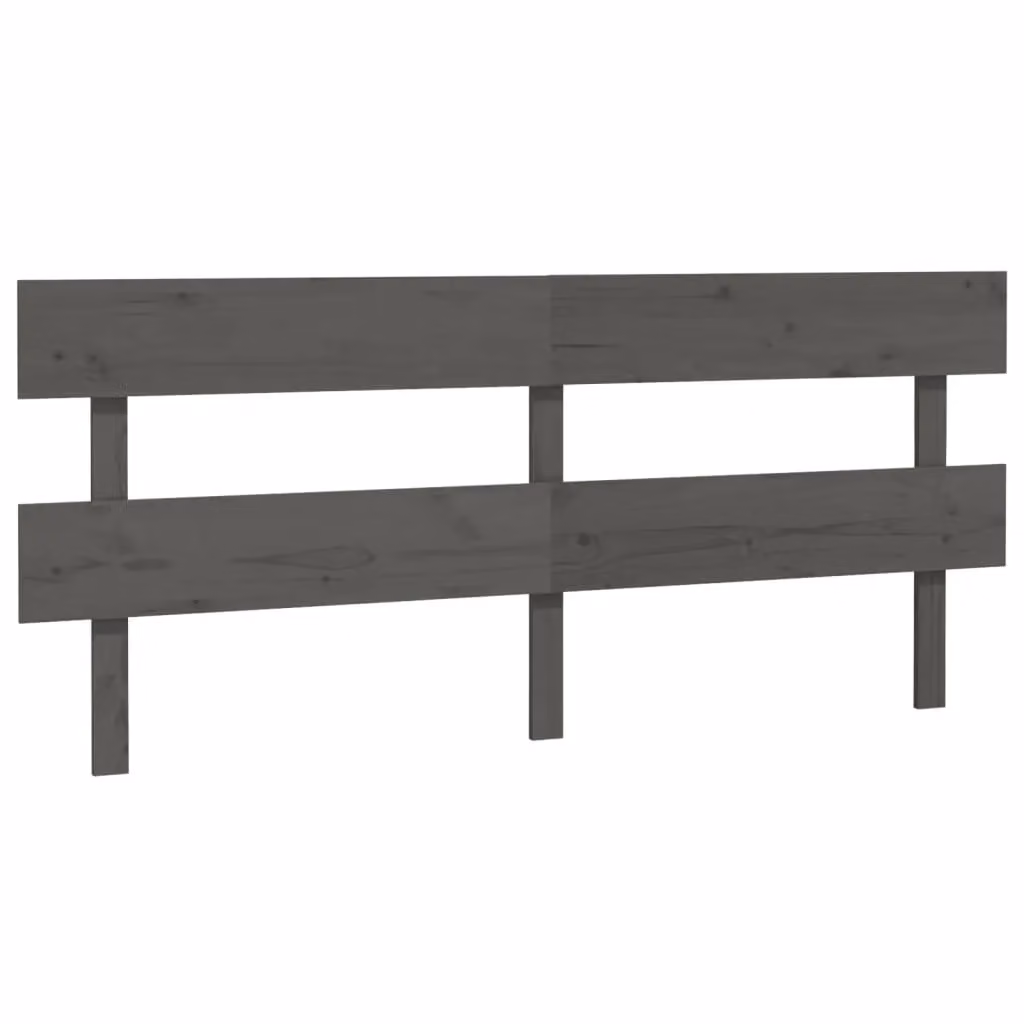 Berkfield Home Grey Rustic Solid Pine Wood Bed Headboard W: 204 cm, D: 3 cm, H: 81 cm – 2