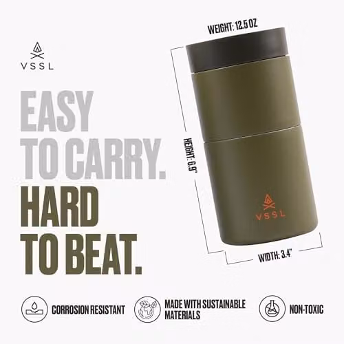 VSSL Nest Pour Over Coffee Set with 10 oz Double Walled Mug, Deep Moss Green – 3