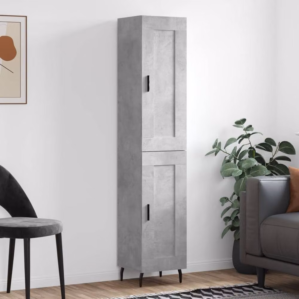 Berkfield Home Highboard in Concrete Grey, W/D/H: 34.5 x 34.0 x 180.0 cm – 2