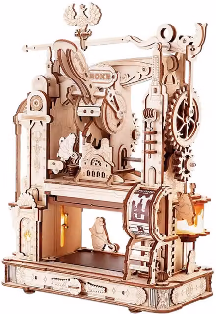Syntego Classic Printing Press 3D DIY Wooden Puzzle Toy in Brown and Black