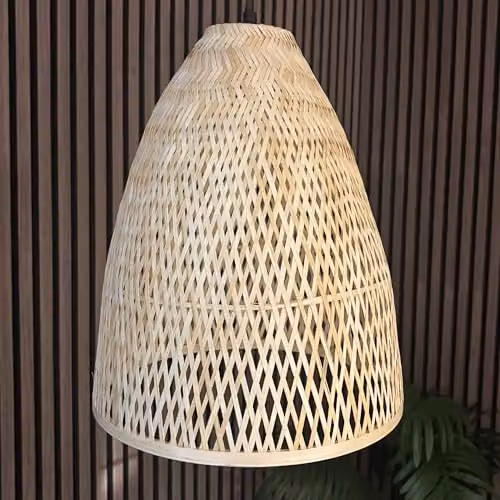 CGC Lighting Calista Bamboo Hand Made Easy Fit Cone Lampshade in Beige – 2