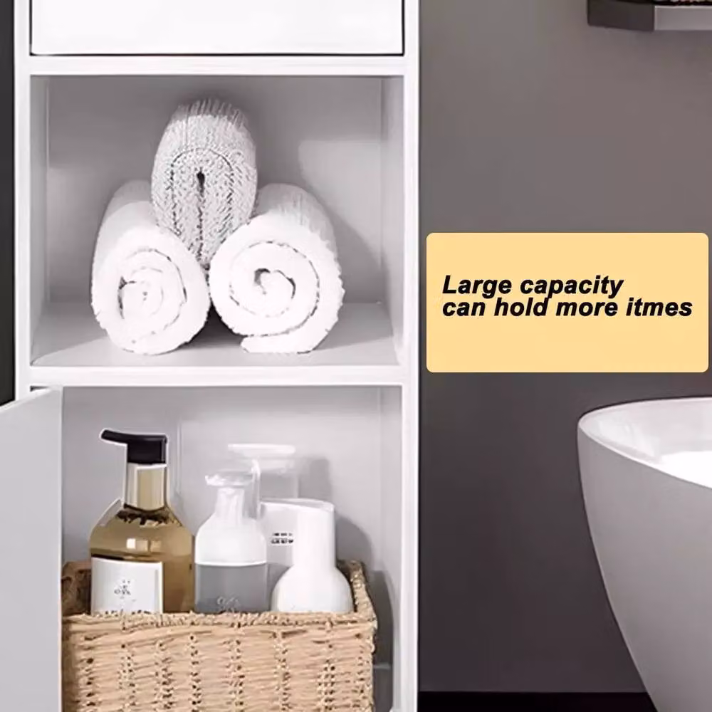 SPETLEK Waterproof Freestanding Bathroom Storage Cabinet in White – 2