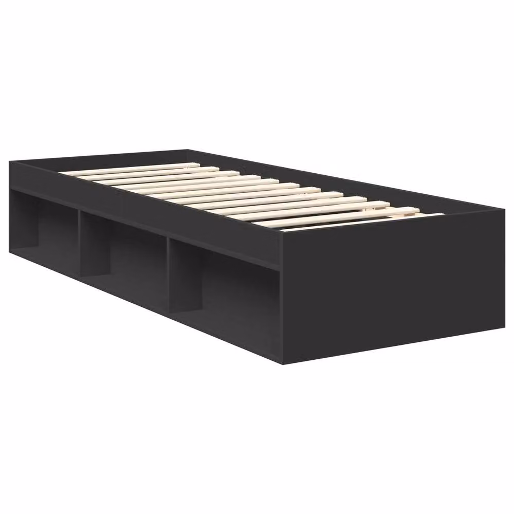 Berkfield Home Modern Black Bed Frame with Headboard in Pine and Engineered Wood, W: 75 cm, L: 190 cm – 3