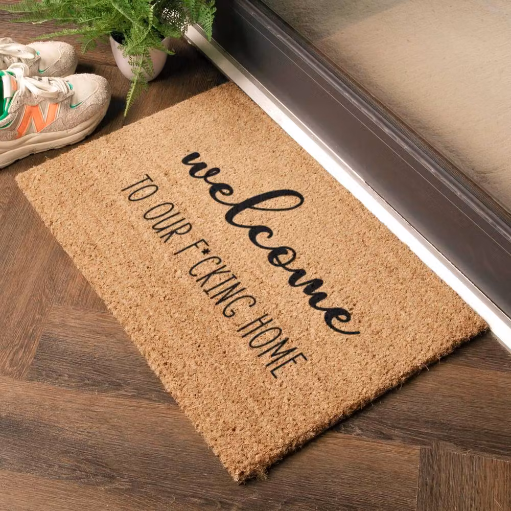 Artsy Mats Welcome To Our F*cking Home Doormat, Brown, W: 60 cm, D: 40 cm – 2