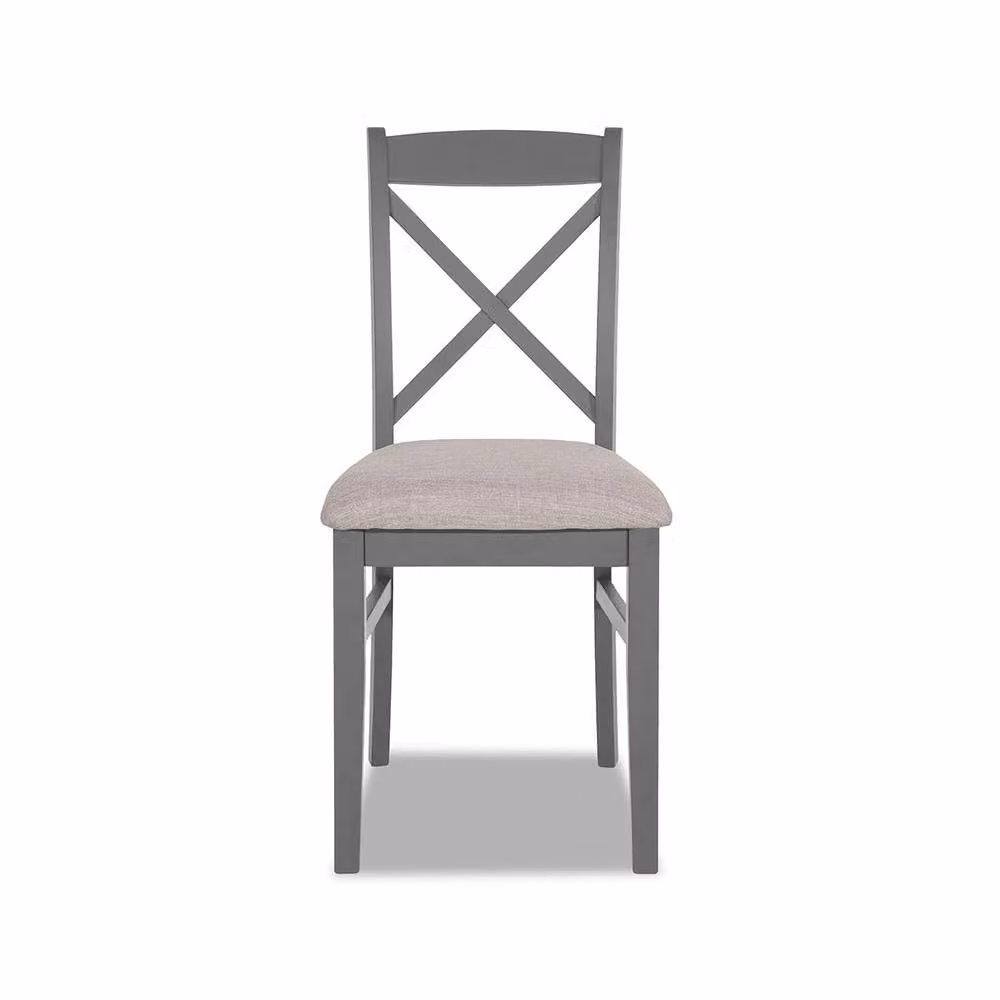 Statement Furniture Florence Crossback Dining Chairs Set of 4, Grey Upholstered Wooden Highback Chairs, W45 x D53 x H98 cm, Seat Height: 50 cm – 3