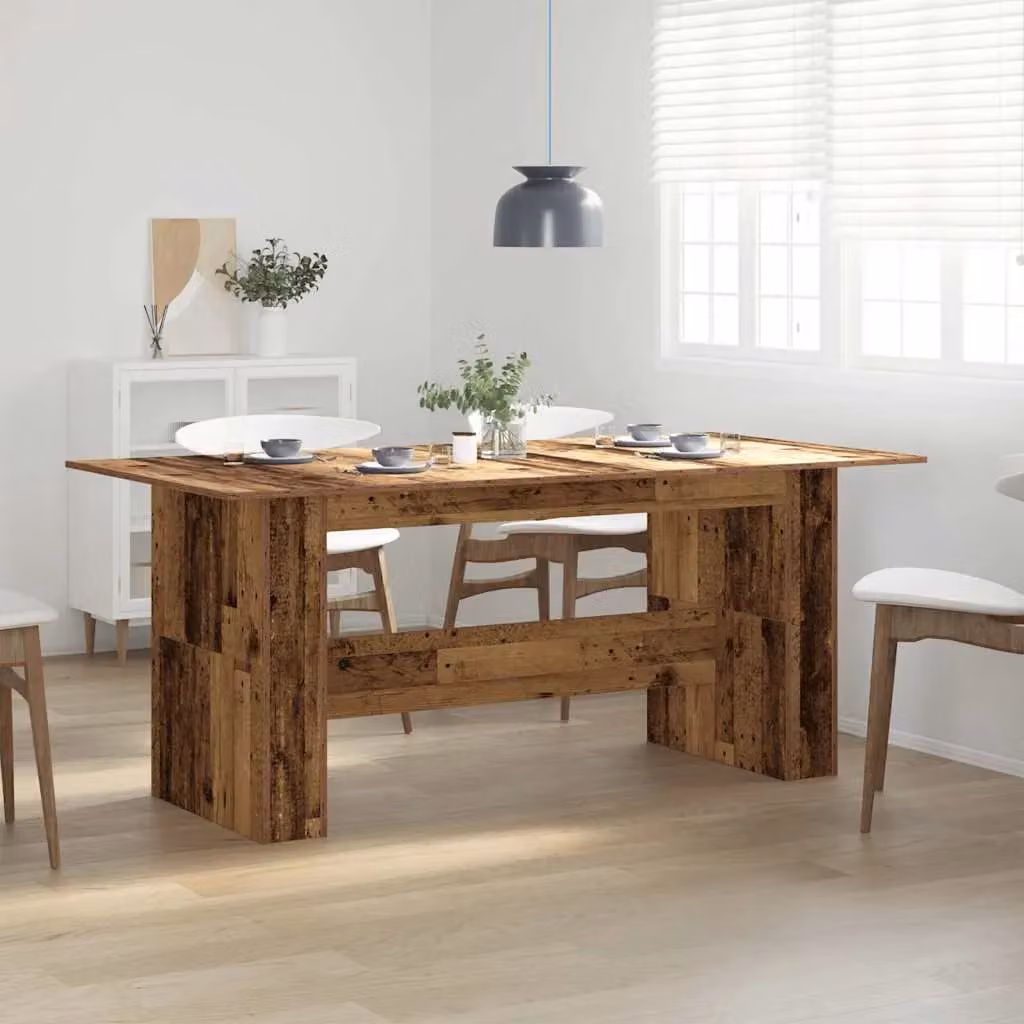 Berkfield Home Rustic Old Wood Dining Table in Brown, W/D/H: 180 x 90 x 76 cm – 2