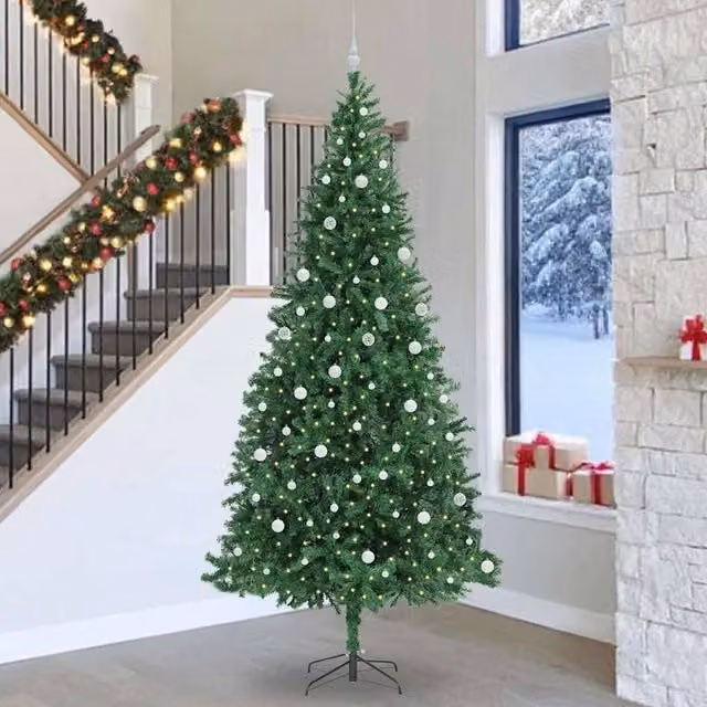 Berkfield Home Artificial Christmas Tree with 300 LEDs and Stand, Green, Height: 300 cm