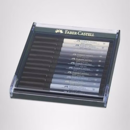 Faber-Castell PITT Artist Brush Pen Set of 12 Grey Tones – 4