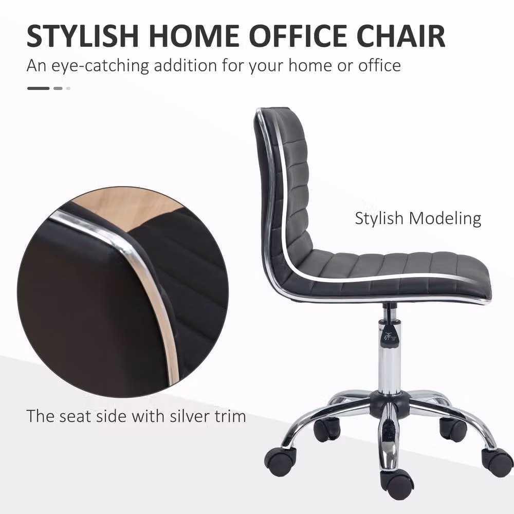 STILVORA Black Synthetic Leather High-Back Executive Office Chair with 360 Degree Swivel and Castors – 5