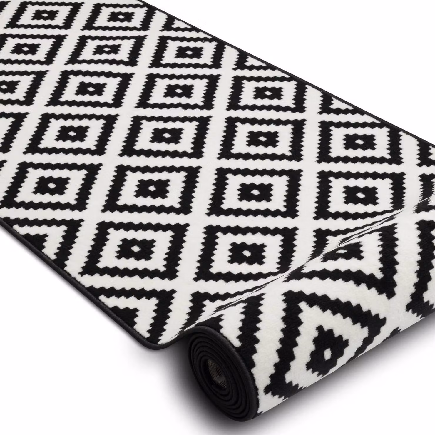 RugsX Bcf Morad Black Polypropylene Rectangular Runner W: 100 cm, L: 260 cm – 2