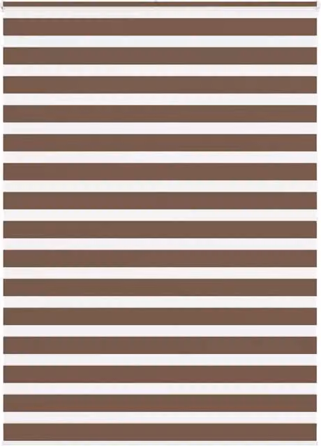 Berkfield Home Brown Zebra Day and Night Blind with Polyester Fabric, W: 155 cm, H: 200 cm – 1