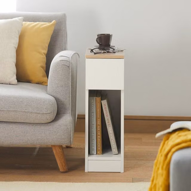 SoBuy Modern White Bedside Table and Side Table