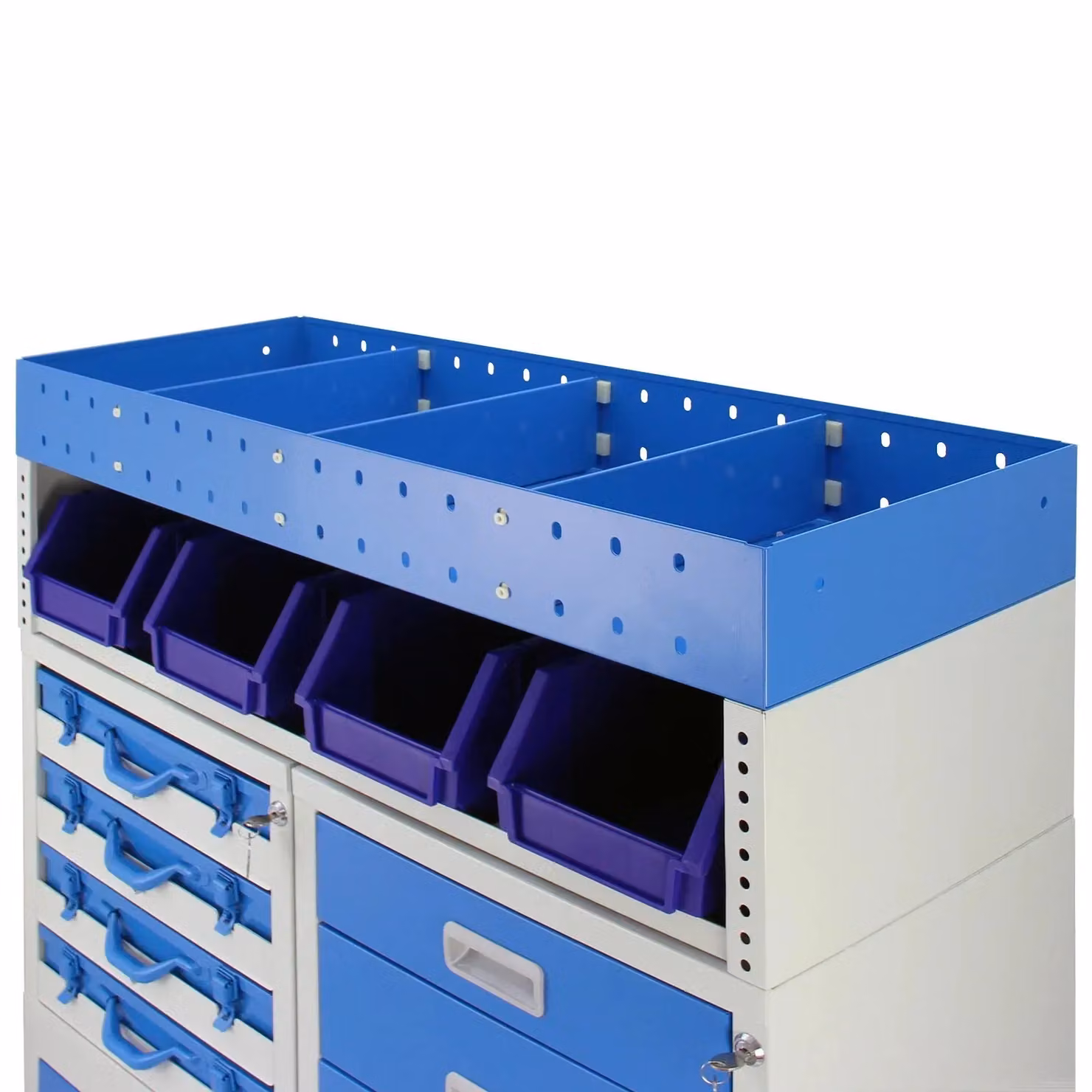 Monstershop Storm Lockable Metal Van Racking in Blue and Grey – 3