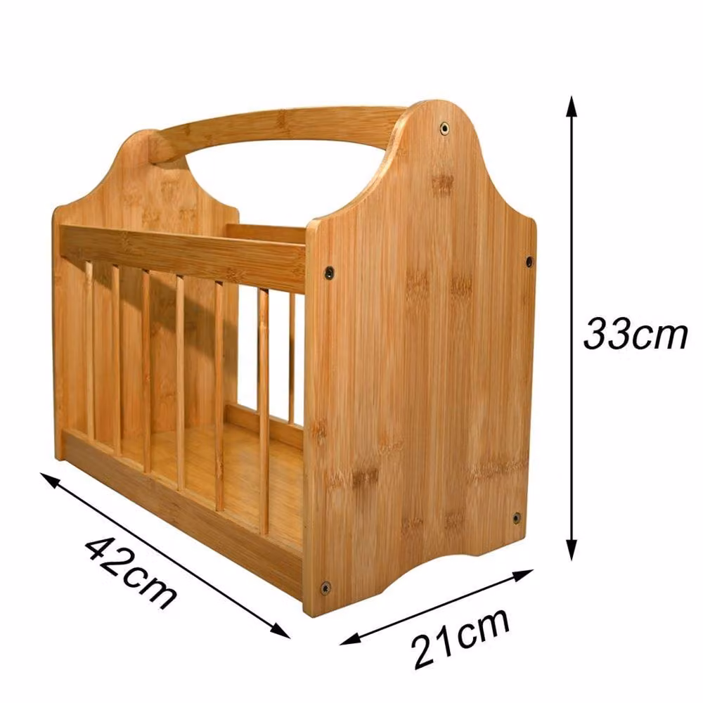 PAWNORA Natural Wood Magazine Rack Holder in Beige, Sand and Brown – 2