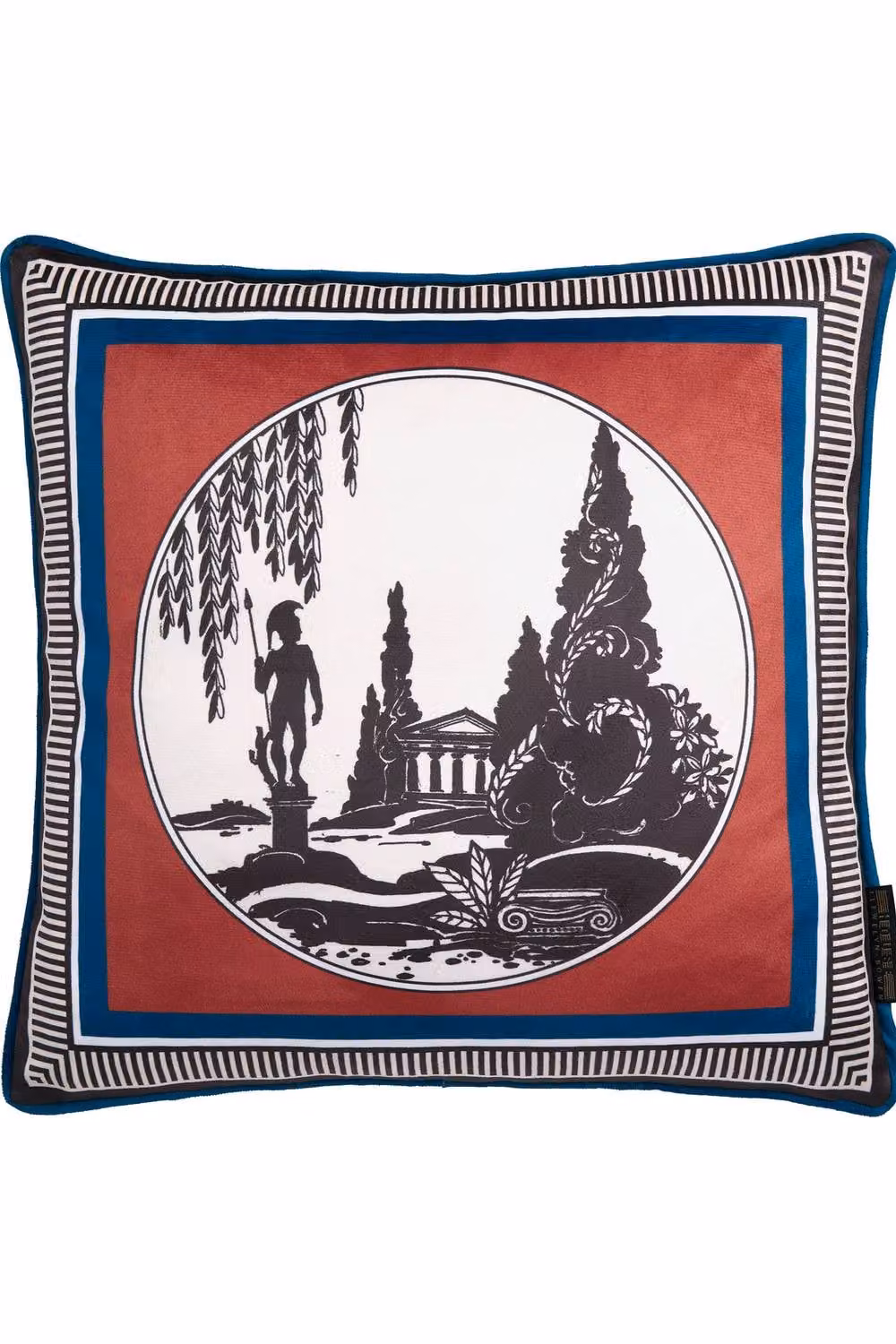 Ulster Weavers Striped Velvet Square Cushion in Red and Blue, W/D/H: 43 x 43 x 43 cm – 2