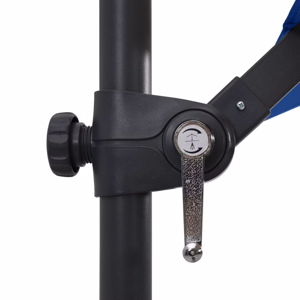 Berkfield Home Blue Cantilever Garden Umbrella with LED Lights and Steel Pole, W/D/H: 250 x 250 x 247 cm – 3