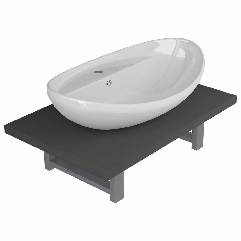 Berkfield Home Two Piece Wall Mounted Bathroom Furniture Set in Grey and White Ceramic – 2