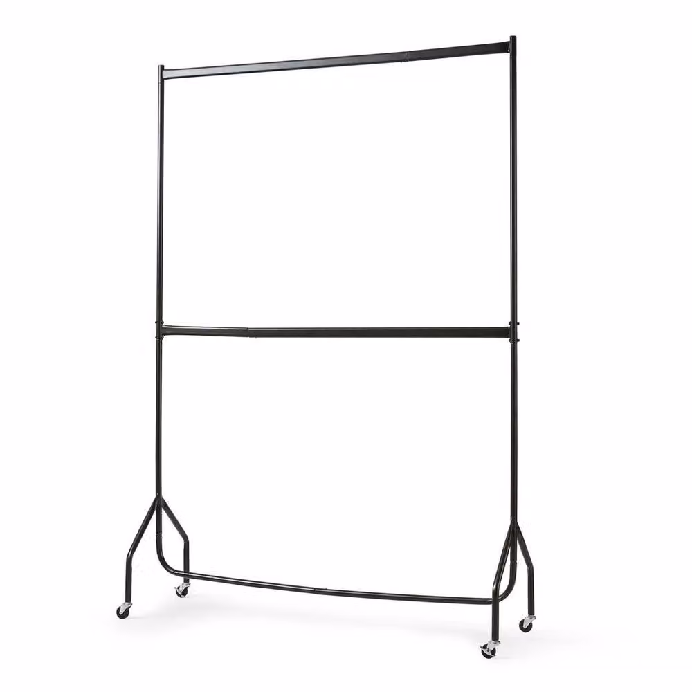 FORGEVIO Heavy Duty Metal Clothes Rail Garment Hanging Rack in Black – 2
