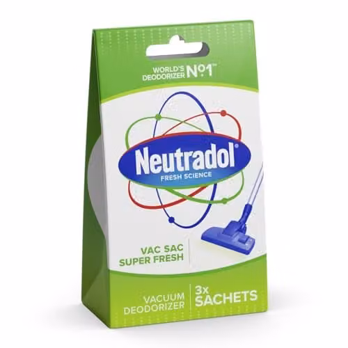 Neutradol Vac Deodoriser Super Fresh Sachet Pack of 3 – 1