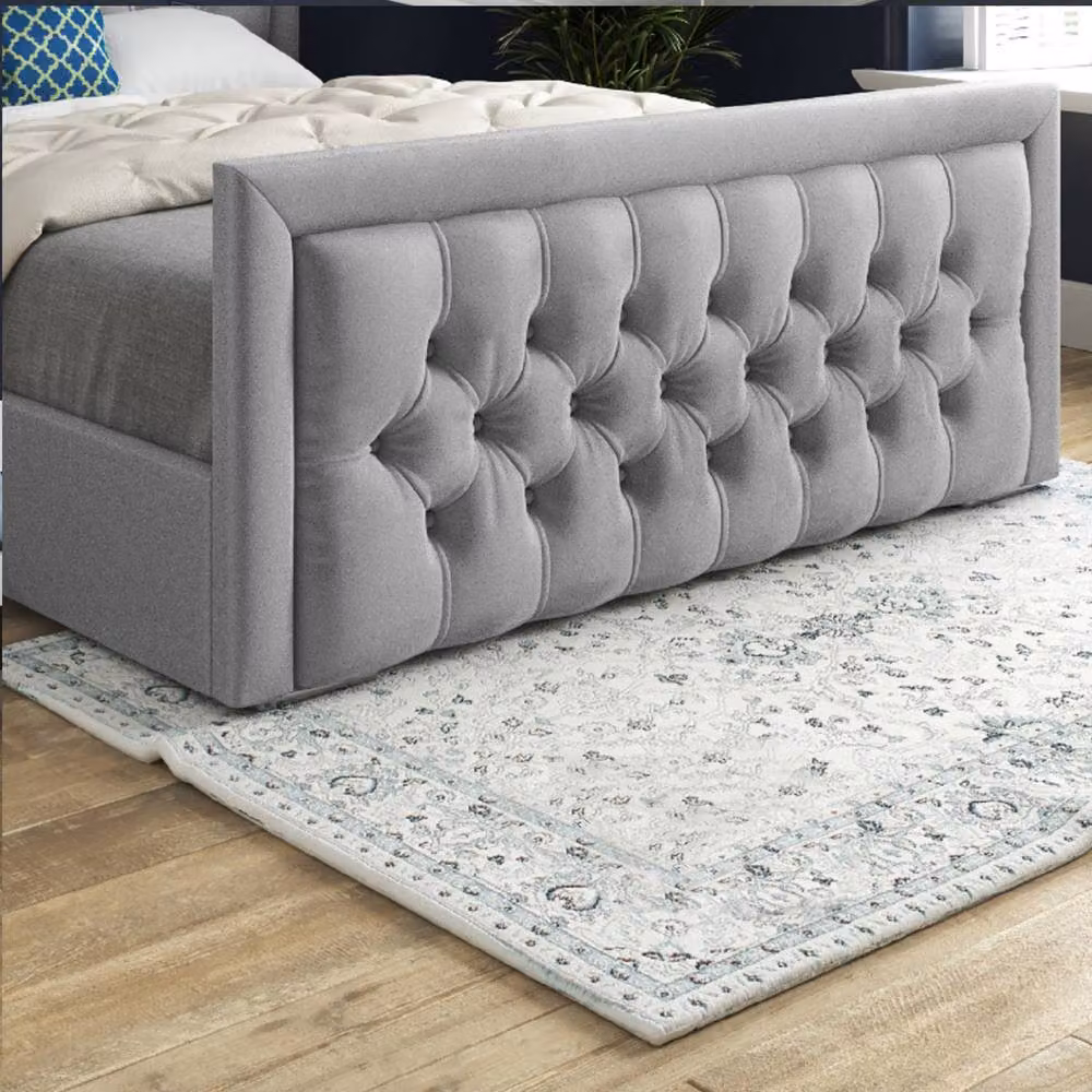 Casani Silchester Upholstered Grey Velvet Designer Bed Frame, Super King, W/D/H: 200 x 189 x 200 cm – 5