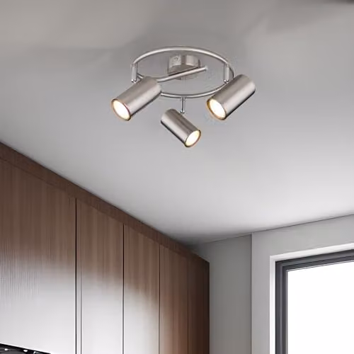 Globo Lighting Arc Adjustable 3-Bulb GU10 Ceiling Spotlight in Silver Grey, Diameter: 25 cm, Height: 13.5 cm – 2