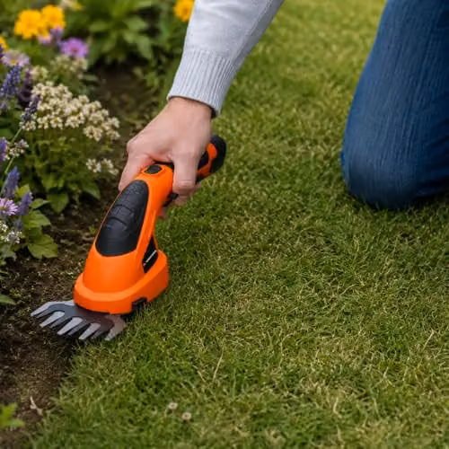 Yard Force 7.2V Cordless Edging Grass and Hedge Shear Set with Rechargeable Battery and Charger, Orange – 3