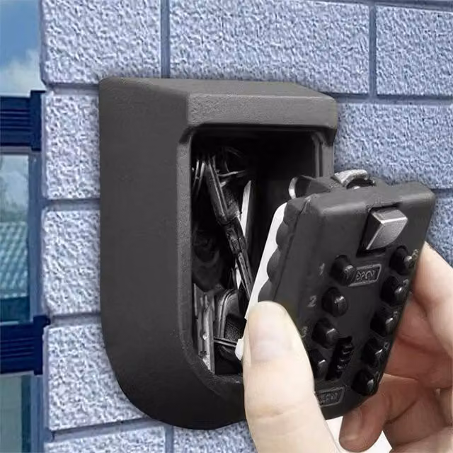 Nordara Wall Mounted Key Safe Box with 4 Digit Combination Lock in Black