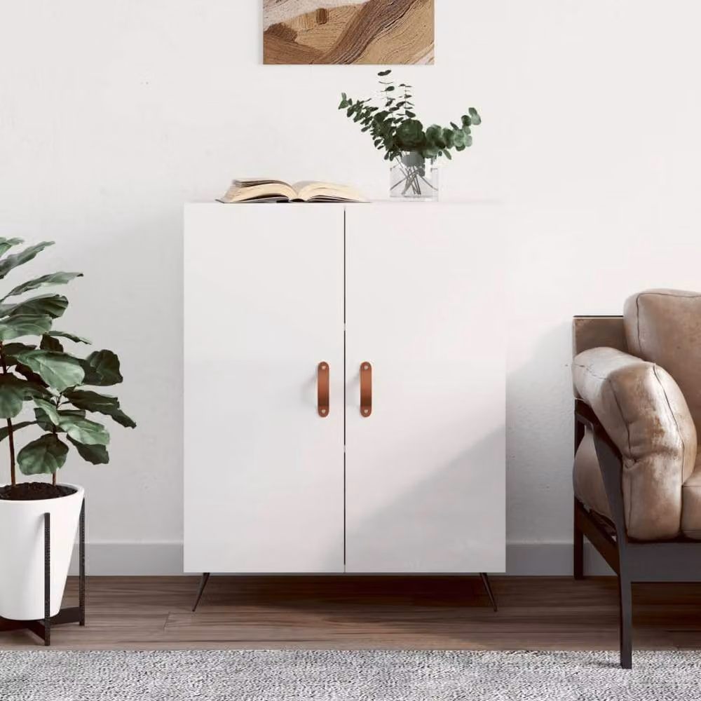 Berkfield Home Modern High Gloss White Sideboard W/D/H: 69.5 x 34 x 90 cm – 2