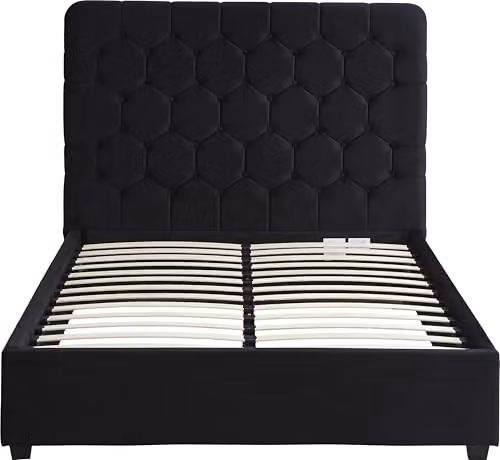 Seconique Madison King Size Upholstered Lift Up Bed in Black Velvet Fabric, W/D/H: 180 x 152.4 x 216 cm – 3