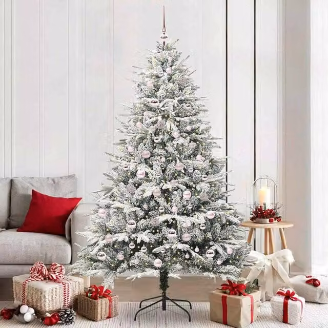 Berkfield Home Pre-lit Artificial Christmas Tree with Ball Set, Green, Height: 210 cm – 1