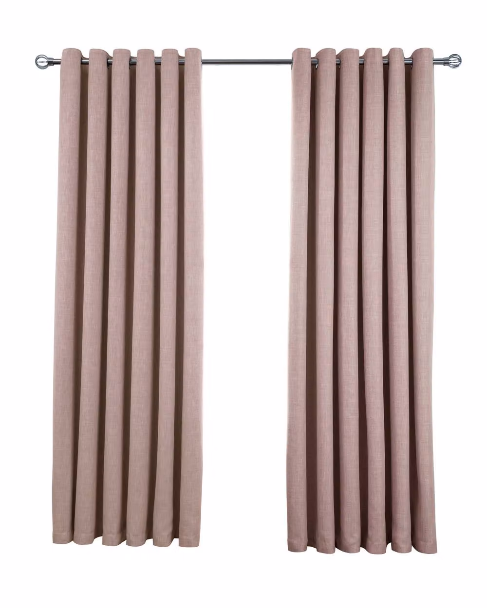 Smart Living Luxury Linen Look Eyelet Blackout Lined Curtains, 2 Panels, Pink, Width: 117 cm, Drop: 183 cm – 3