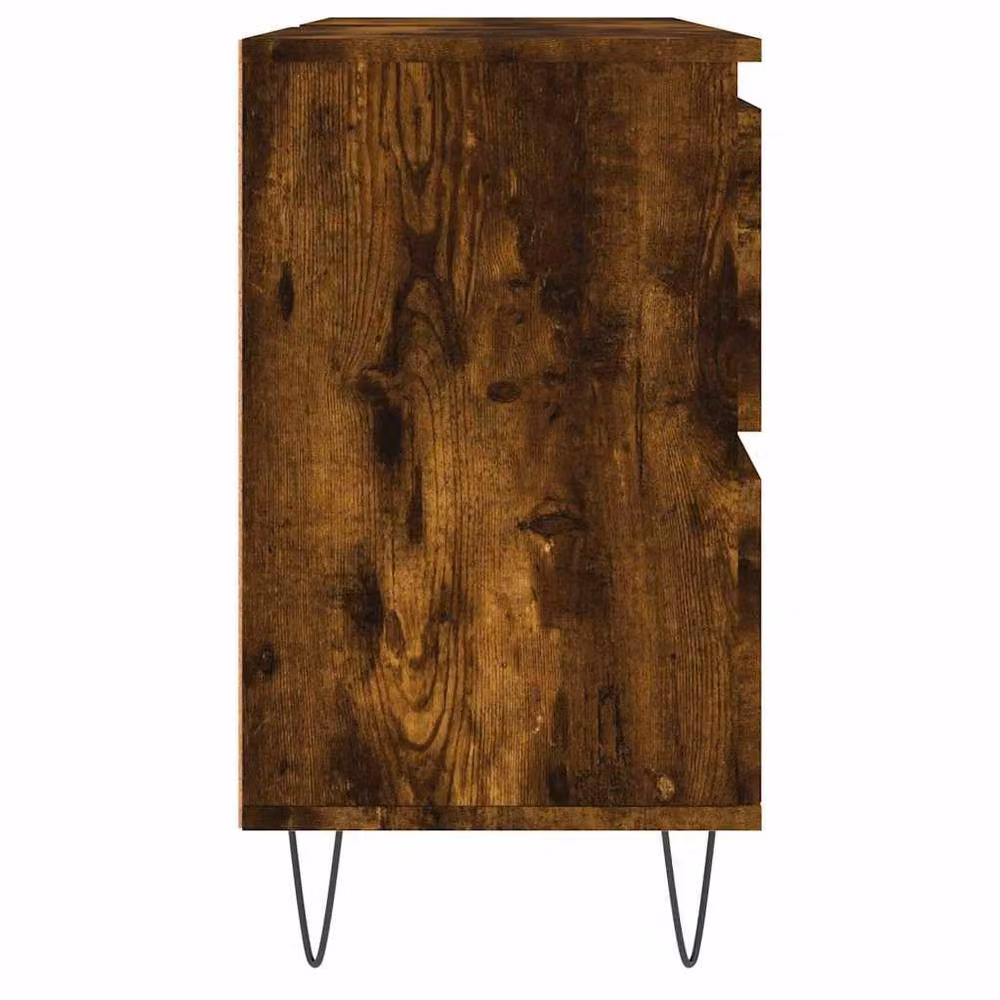 Berkfield Home Smoked Oak Bathroom Cabinet in Brown, W/D/H: 80 x 33 x 60 cm – 4