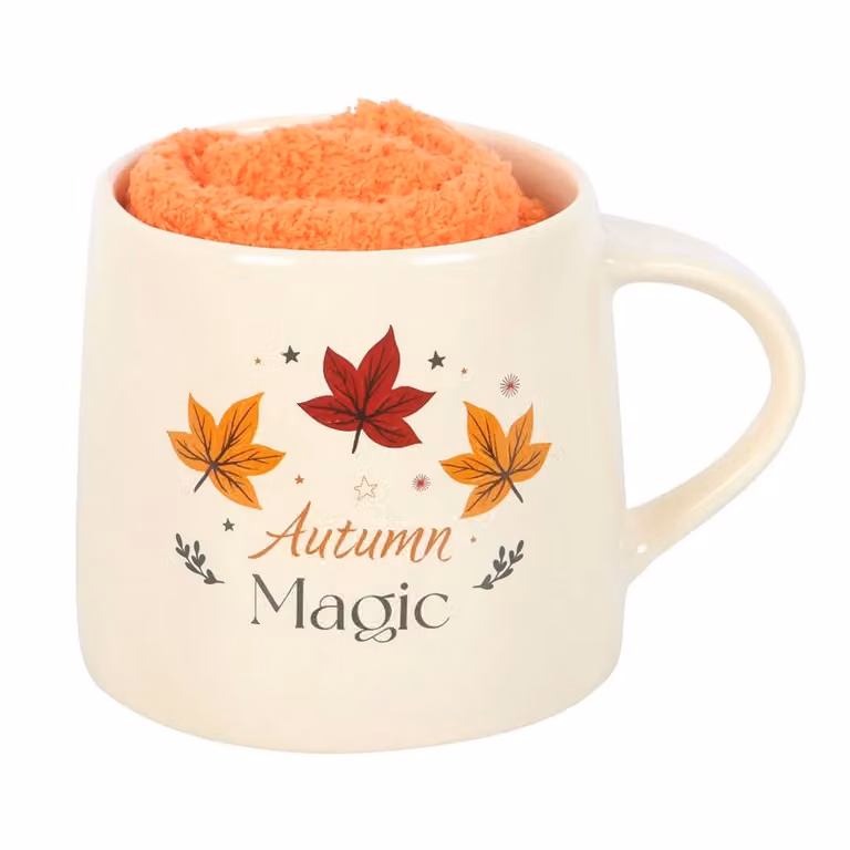 Something Different Autumn Magic Mug and Sock Set in White