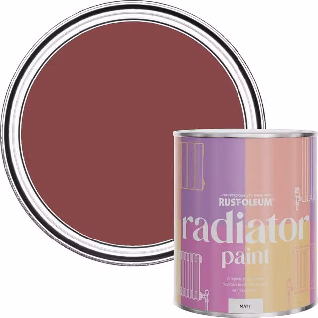 Rust-Oleum Soho Red Radiator Paint in a Matt Finish, 750ml