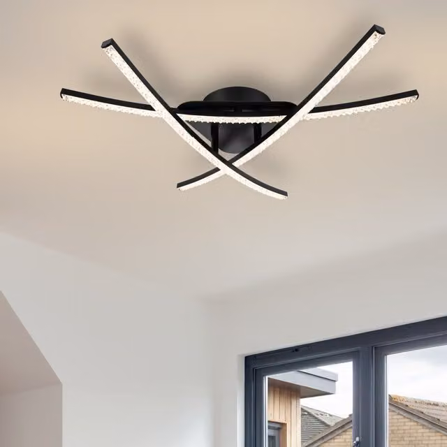 COSYLYTE Samford 3 Light LED Ceiling Light in Matt Black