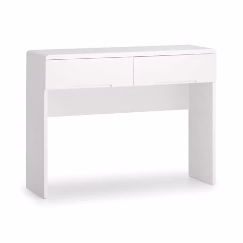 Julian Bowen Manhattan High Gloss White 2 Drawer Dressing Table – 2