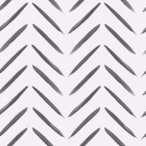 Holden Decor Abstract Geometric Tribal Chevron Wallpaper in Black and White – 1