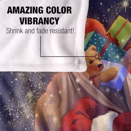 JQ Licensing Christmas Santa Chimney Magic Super Soft Fleece Throw Blanket, White and Multicolour, W/D: 152 x 127 cm – 3