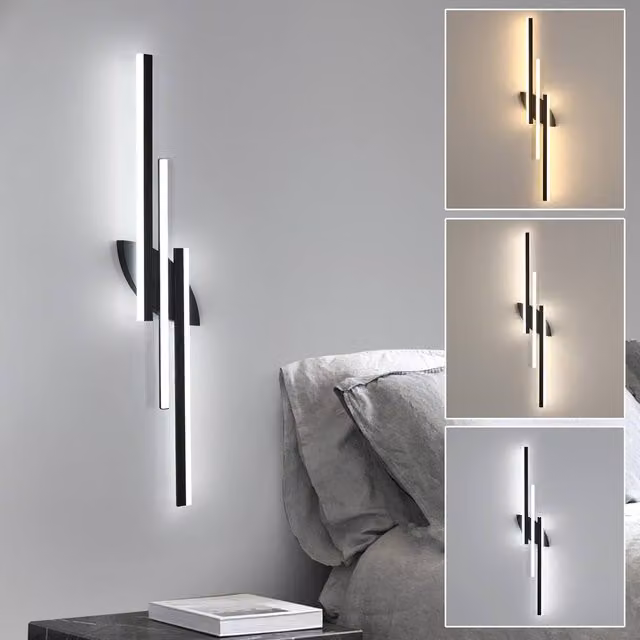 Goeco Modern Minimalist 28W LED Linear Wall Light in Black – 1